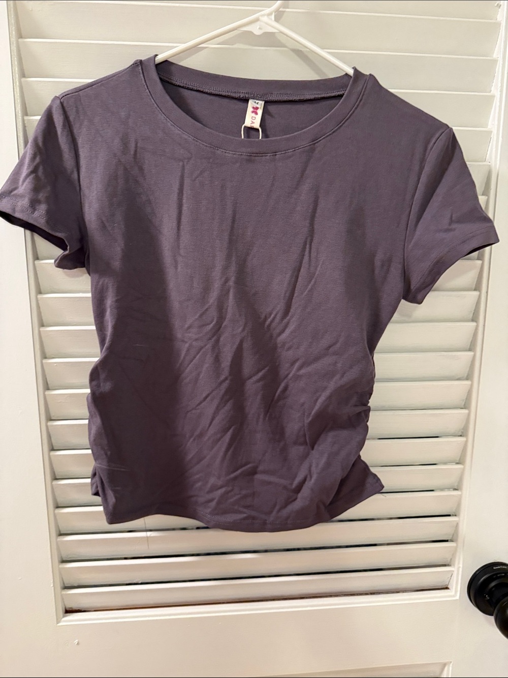 Amazon Short Sleeve Crew Neck Tee in Deep Purple